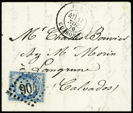 N°37 OBL GC 904 + CAD "Palais Charonne" (17 nov 70)