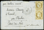 N°36 en paire verticale OBL étoile 15 + CAD "Paris