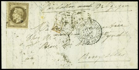 N°30 OBL étoile 35 + CAD "Paris Ministère des Finances" (18 janv 71)  sur ballon monté pour Bruxelles (arrivée 16 janv 71) (Le Vaucanson). TB