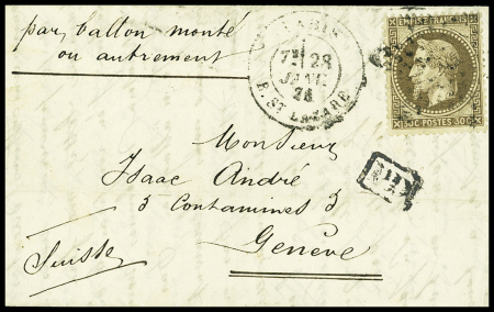 N°30 OBL étoile 2 + CAD "Paris R. St Lazare" (28 janv