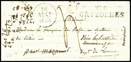 MP "Deb 77 Mazamet" (1828), ind 23. rare et TB