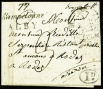 Double cursive "77 Pampelonne Alby" (1832), ind 18. TB