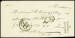 Lettre avec cursive "77 Villefranche d'Albigeois"  + T14 "Albi (77)" (1854) + taxe 25 double trait, ind 17. TB