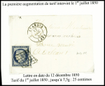 2 lettres : N°3 et n°4 OBL grille + T15 Montargis (1849 et 1852), ind 13 et ind 11. TB