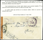 2 lettres en franchise : l'une des Sceaux du Gatinais (18.12.44) avec cachet violet avec Croix de Lorraine "bataillon de marche Bara - FFI - le vaguemestre"