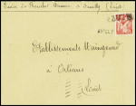 7 plis dont 6 avec OBL de fortune de l'été 1940 d'Orléans, Amilly et St Maurice-s-Aveyron. TB