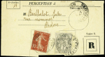 2 commandements recommandés des impôts AFF à 11c, AFF n°107 + 138 OBL Neuilly le Réal Allier (1911) et Redon (1907). TB