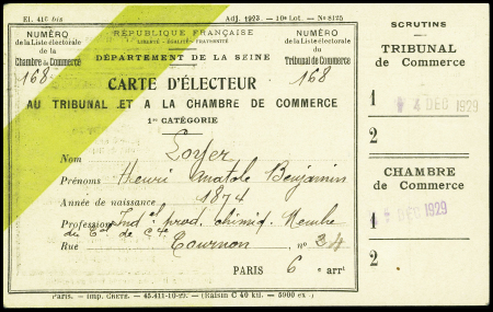 N°107A OBL Paris R. de Rennes (1929) sur carte postale électorale. TB