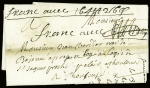 Lettre de Pézenas (L8 - 1694) avec mention manuscrite "Franc", ind 23. rare. TB
