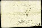 Lettre avec au verso marque manuscrite "Deb de Pezenas (17 nov 1766 - L9), ind 18. TB