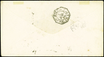 Bon de poste 5c Sage bleu. Un franc OBL CAD "Paris exposition Rapp" (20 oct 1900) (SAG F1). TB