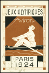 Carte postale 15c Pasteur vert TSC JO 1924 OBL, avec illustration aviron (PAS B1a). TB