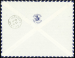N°321 10F Traversée de l'Atlantique + 190 + 286 OBL CAD horoplan "Paris RP Avion" (3.9.37) sur lettre pour Cayenne avec grand cachet rouge