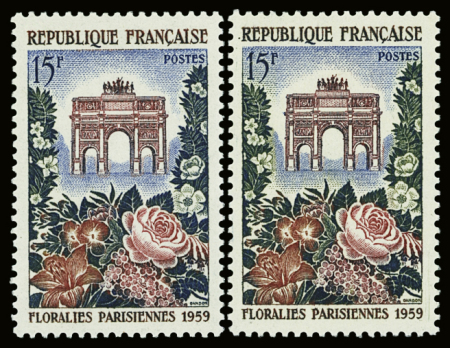 N°1189 15f Floralies, variété Arc de Triomphe bleu