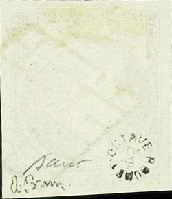 N°1b 10c bistre-verdâtre, obl. grille, TB