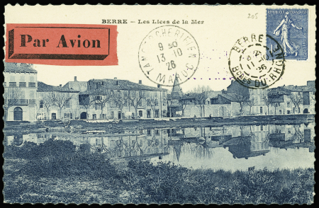 12.10.1926 Raid France - Madagascar par Bernard et Bougault, étape Berre-Tanger (Muller n°160 - 13 plis existants). TB