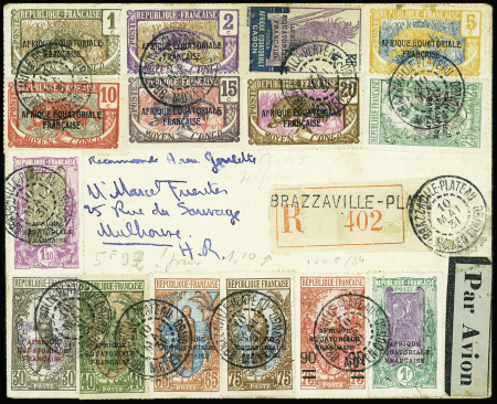 15/5 - 1/6.1931 Brazzaville Paris par Goulette avec AFF varié (Muller n°5 - Congo). TB