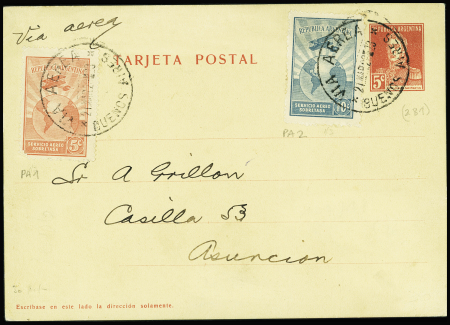 21.3.29 Buenos Aires - Asuncion par Ficarelli (Muller n°35 Argentine). TB