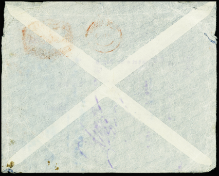 3.11.1935 Lettre Brésil - France, accident à Aracaju du Laté 28 de Depecker avec griffe violette "Courrier accidenté au Brésil le 3 novembre 1935"