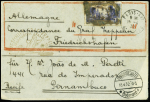 Zeppelin : lettre ordinaire de Paris pour Pernambouc AFF n°261 OBL de Frierichshafen (18.4.32). Rare