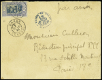 11/22.5.1923 Dakar - Casablanca voyage d'études retour lettre AFF Sénégal n°60 avec petit cachet bleu avec déesse assise "Mairie de Dakar Sénégal"