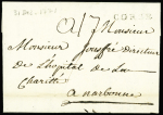 lettre de Bastia pour Narbonne (1790) avec MP "Corse" (L n°6). TB