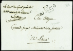 3 lettres avec MP "90 Ajaccio" (1803 - 1806) an 10 dont 2 avec franchises manuscrites