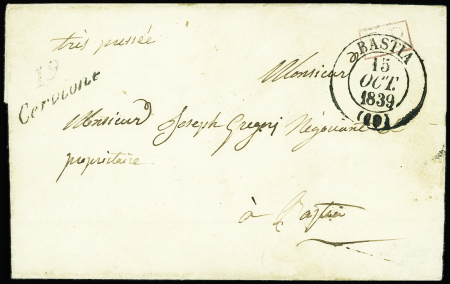4 lettres avec cursive "19 Cervione", ind 11 chaque. TB