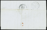 CORSE 2 lettres AFF Italie n°23 en paire pour Ajaccio et Annecy avec CAD d'entrée rouge "Italie Bastia" (1874) et "Italie Ajaccio" (1869)