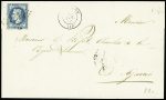 2 lettres : n°29 OBL GC 2844 + T15 Piedicroce (1868) et n°22 OBL GC 2844 + T22 Piedicroce (1865), ind 12. TB