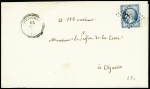 2 lettres : n°29 OBL GC 2844 + T15 Piedicroce (1868) et n°22 OBL GC 2844 + T22 Piedicroce (1865), ind 12. TB