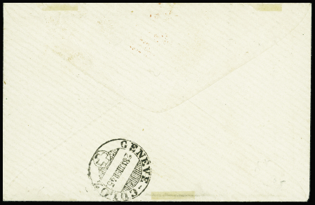 3 lettres : n°22 OBL GC 2240 + T15 "Bastia BAT a VAP" (1868), n°14 OBL PC 1896 + T15 "Bastia BAT a VAP " (1856) et n°29 en paire OBL GC 2240 + T15