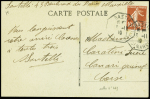 4 plis divers de Corse dont n°138 OBL CAD octogonal "Bastia ligne de Marseille" (1919) et lettre en franchise d'Ajaccio (1916) avec cachet violet ovale