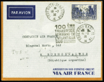 N°261 OBL CAD "Toulouse gare avion" (19.7.36) sur lettre pour Buenos Aires avec CAD "Toulouse gare avion" + simili Daguin
