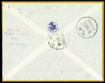 N°311 + PA13 OBL CAD "Paris RP avion" (9.9.36) avec simili-Daguin "1er courrier aérien France-Chine" sur lettre par avion pour Canton (Muller n°384)