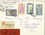 8.12.1929 Tananarive - France par Goulette, Marchesseau et Bourgeois, lettre recommandée (Mulller n°8 Madagascar). TB