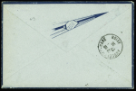 2 env. Air Bleu : n°191 + 285 + 243, 2 pièces OBL CAD "Angoulême gare avion" (14.1.36) sur lettre avec griffe "avion non parti" et mention dactyl rouge