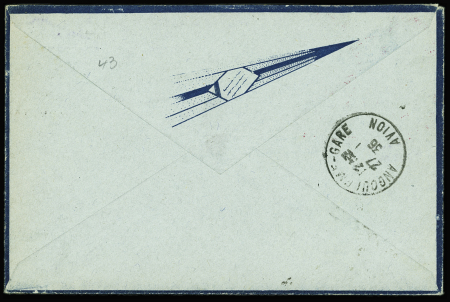 2 env. Air Bleu : n°191 + 285 + 243, 2 pièces OBL CAD "Angoulême gare avion" (14.1.36) sur lettre avec griffe "avion non parti" et mention dactyl rouge