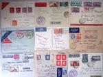 Collection de 77 plis du 2ème Air Bleu + divers dont plusieurs signatures de pîlotes dont Libert, Dhé, Vanier, Darque. Est jointe la brochure de G.Pierre et Marcel Mayer