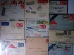 Collection de 77 plis du 2ème Air Bleu + divers dont plusieurs signatures de pîlotes dont Libert, Dhé, Vanier, Darque. Est jointe la brochure de G.Pierre et Marcel Mayer