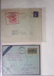 Collection de 77 plis du 2ème Air Bleu + divers dont plusieurs signatures de pîlotes dont Libert, Dhé, Vanier, Darque. Est jointe la brochure de G.Pierre et Marcel Mayer