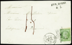 2 lettres : n°20 OBL étoile 6 + CAD "Paris Sénat" (1870) sur devant de lettre avec taxe 15 manuscrite + griffe noire "AFFR. INSUFF. R7" sur devant de lettre
