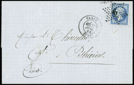 2 lettres : n°20 OBL étoile 6 + CAD "Paris Sénat" (1870) sur devant de lettre avec taxe 15 manuscrite + griffe noire "AFFR. INSUFF. R7" sur devant de lettre