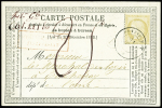 N°59 OBL T17 "Monsecret (59)" sur carte postale précurseur avec taxe 25c manuscrite pour échantillon. TB