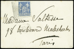 N°90 OBL d'essai Daguin précurseur carré de 196 points + CAD "Paris départ" sur lettre. TB