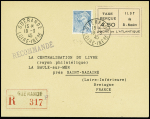 2 lettres recommandées AFF vignette "Ilot de St Nazaire taxe perçue 4F50" OBL Batz-s-Mer (28.2.45) et Guérande (19.3.45). TB. Cote Mayer