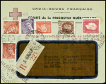 3 lettres de la poche de Saint Nazaire dont 2 à en-tête "Croix Rouge française comité de la presqu'île guérandaise". TB