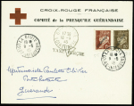 3 lettres de la poche de Saint Nazaire dont 2 à en-tête "Croix Rouge française comité de la presqu'île guérandaise". TB