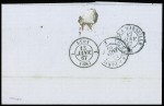 N°22 OBL GC 691 + T15 "Caen boite mobile" (1867) sur lettre, ind 19. TB