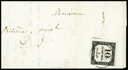 2 lettres AFF taxe n°1, 10c noir. TB